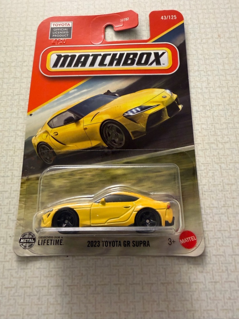 Matchbox 2023 Toyota GR Supra Toy Car - Yellow